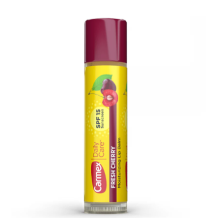 Сонцезахисний бальзам-помада Carmex Cherry Lip Balm Stick SPF 15 4,25g — зволоження та захист від сонця, приємний смак вишні —