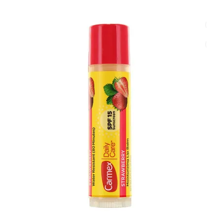 Сонцезахисний бальзам-помада Carmex Fresh Strawberry Lip Balm Stick 4,25 g — зі смаком полуниці, захист SPF 15, зволоження та