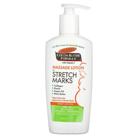 Palmer's Cocoa Butter Formula Лосьйон від розтяжок для вагітних 250ml — з олією какао, вітаміном Е, аргановою олією та