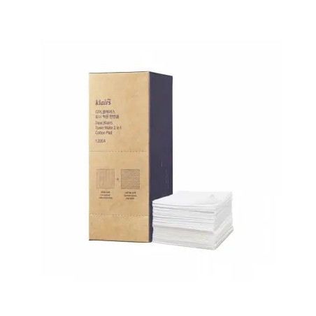 Ватні подушечки KLAIRS Toner Mate 2 in 1 Cotton Pad — з натуральної бавовни та віскози, для догляду за чутливою шкірою,