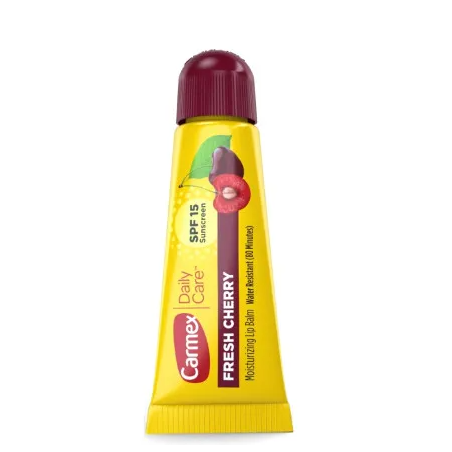 Бальзам для губ Carmex Cherry Moisturizing Lip Balm Tube SPF 15 10g — зволоження, захист від сонця, смак вишні, запобігання