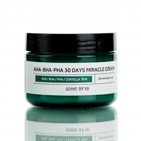 Some By Mi AHA.BHA.PHA 30 Days Miracle Cream 60ml — відновлюючий крем для проблемної шкіри, з трьома видами кислот, екстракт