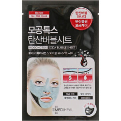 Очищаюча бульбашкова маска Mediheal Mogongtox Soda Bubble Sheet 18ml — рослинні екстракти, глибоке очищення, нормалізація