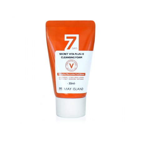 Вітамінізуюча та освітлююча пінка для вмивання May Island 7 Days Secret Vita Plus-10 Cleansing Foam 30 ml — екстракт обліпихи,