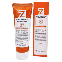 Вітамінізуюча та освітлююча пінка для вмивання May Island 7 Days Secret Vita Plus-10 Cleansing Foam 150 ml — екстракт обліпихи,