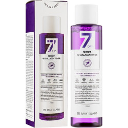 May Island 7 Days Secret 4D Collagen Toner 155ml — омолоджуючий тонер з 4 видами колагену та стовбуровими клітинами акації,