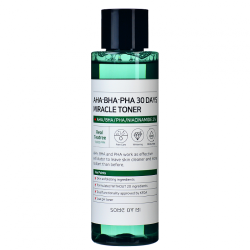 Some By Mi AHA.BHA.PHA 30 Days Miracle Toner 30ml — відновлюючий тонер для проблемної шкіри обличчя, зменшення запалень,