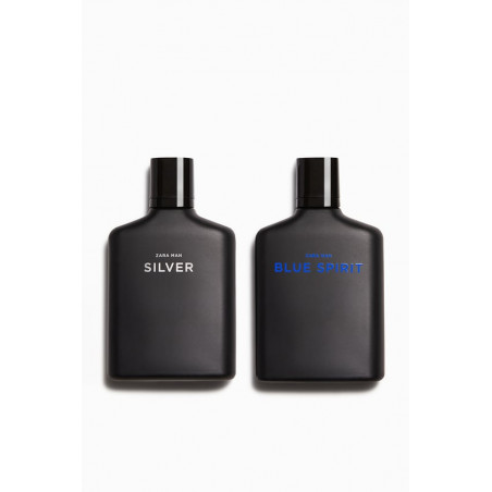 ZARA Man Silver + Man Blue Spirit 2*100ml — парфумована вода для чоловіків, свіжий та енергійний аромат, унісекс, срібні та