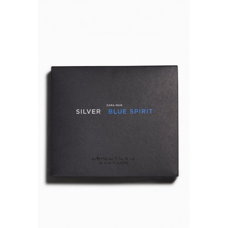 ZARA Man Silver + Man Blue Spirit 2*100ml — парфумована вода для чоловіків, свіжий та енергійний аромат, унісекс, срібні та