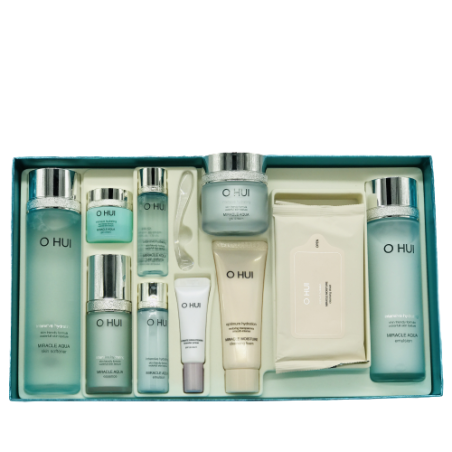 O Hui miracle aqua special set 10 items — преміальний набір омолоджуючих засобів для комбінованого та жирного типу шкіри,