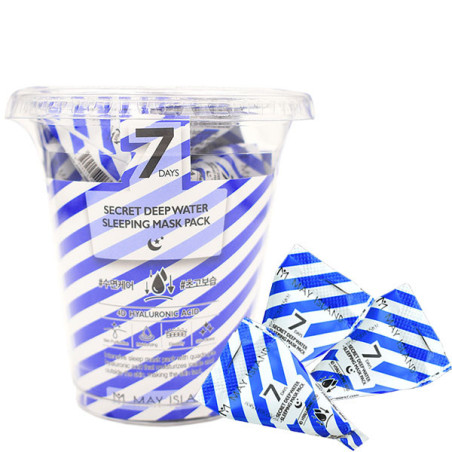 НАБІР Зволожуюча нічна маска MAY ISLAND 7 Days SECRET DEEP WATER SLEEPING MASK PACK 5g*12 з гіалуроновою кислотою і примулою,