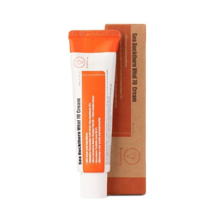 Purito Sea Buckthorn Vital 70 Cream 50ml — вітамінізуючий крем з екстрактами обліпіхи та мандарина, 70% обліпихи, 4% вітаміну С