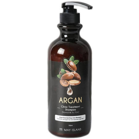 MAY ISLAND ARGAN CLINIC TREATMENT SHAMPOO 750ml — живильний шампунь для волосся з аргановою олією та екстрактом ромашки — фото