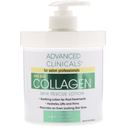 Advanced Clinicals Collagen Skin Rescue Lotion омолоджуючий лосьйон для тіла з колагеном, екстр. зеленого чаю, 454g — відновлює