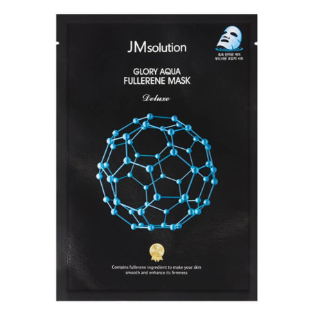 JMSOLUTION GLORY AQUA FULLERENE - антивікова тканинна маска, фулерен, 8 пептидів, 7 видів гіалуронової кислоти, для вікової