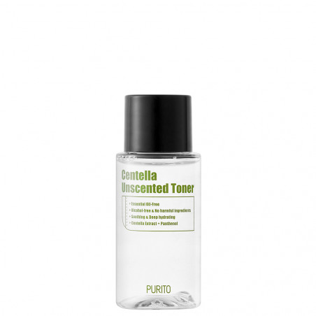 МІНІФОРМАТ Тонер Purito Centella Unscented 30ml — для гіперчутливої шкіри, заспокоєння, зволоження — вигляд товару