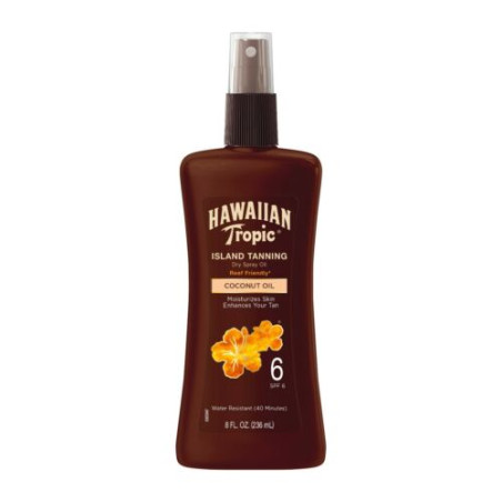 Hawaiian Tropic Island Tanning SPF6 236ml — зволожуючий сонцезахисний спрей, кокосова олія, для тіла, упаковка