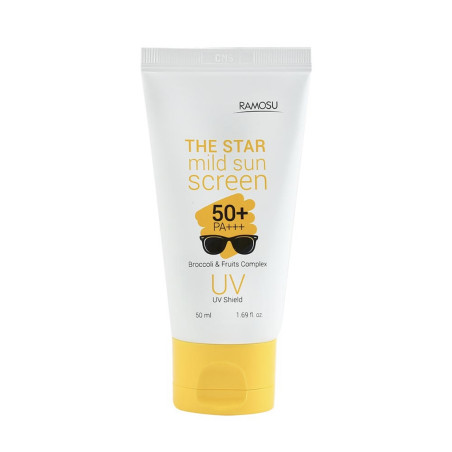 Ramosu the Star Mild SunScreen SPF50+ 50ml — зволожувальний сонцезахисний крем, рослинні екстракти, для всіх типів шкіри,
