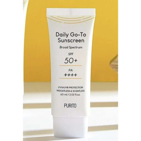 Purito Daily Go-To Sunscreen SPF 50+ PA++++ 60ml - сонцезахисний крем для чутливої шкіри, легка текстура, без запаху, з
