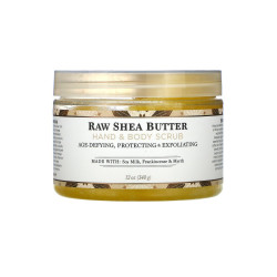 Зволожувальний та живильний скраб для тіла та рук Nubian Heritage Raw Shea Butter Hand Body Scrub 340g — глибоке очищення,