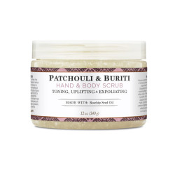 Тонізуючий скраб для тіла та рук Nubian Heritage Hand Body Scrub Patchouli Buriti 340г — екстракт пачулі, олія шипшини,