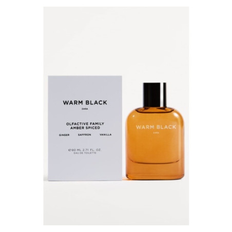ZARA Warm Black 80ml Single — елегантний флакон у чорних тонах, сріблястий логотип бренду, іспанська якість та преміум дизайн —