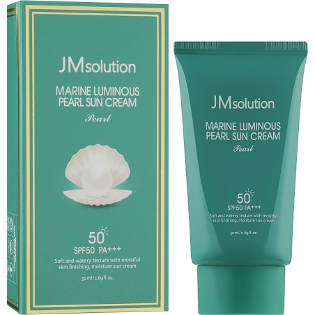 Зволожувальний сонцезахисний крем JMsolution Marine Luminous Pearl SPF50 PA++++ 50ml — з екстр. ламінарії, гіалуроновою