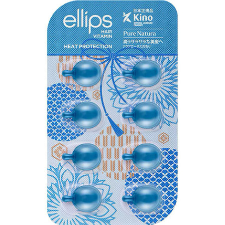 Вітаміни-олія для волосся Ellips Сила Лотосу Pure Natura with Blue Lotus Extract 8 шт. — інтенсивне відновлення, усунення