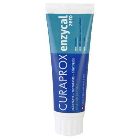 Професійна зубна паста Curaprox Enzycal Zero 75ml — без фтору, з ферментами, захист від карієсу, для щоденного застосування —