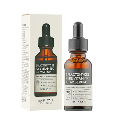 Освітлювальна сироватка Some By Mi Galactomyces Pure Vitamin C Glow 30ml — з вітаміном С, галактоміцесом, ніацинамідом, для