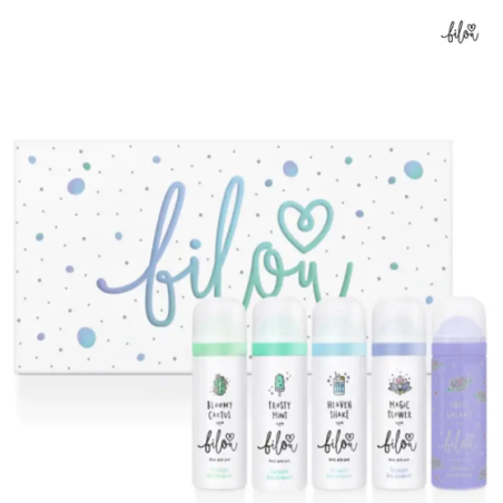 Подарунковий набір пінок Bilou Dreamy Rainbow-Set — 5 міні-пін для душу, різноманітні аромати, дорожній формат — упаковка