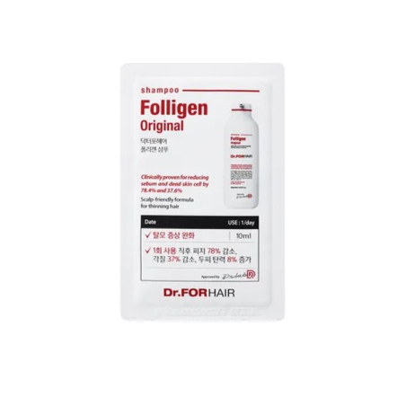 Професійний шампунь проти випадіння Dr. FORHAIR Folligen Original 10ml — стимуляція цибулин, відновлення, ліпосомна форма —