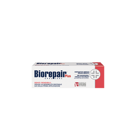 Професійна зубна паста для чутливих зубів Biorepair Sensitiv 75ml — з рідкою емаллю, гідроксиапатитом цинку, відновлює стоншену