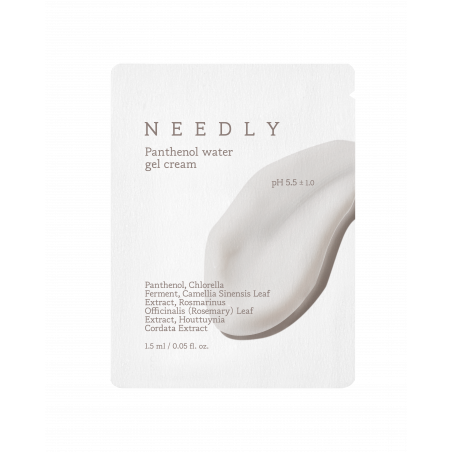 Заспокійливий крем-гель Needly Panthenol Water Gel мініформат 1,5ml — пантенол, ніацинамід, центелла, хлорела — упаковка