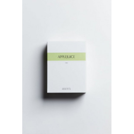 Zara Applejuice 30ml — упаковка, скляний флакон з металевим обідком, мінімалістичний дизайн, білий колір — упаковка