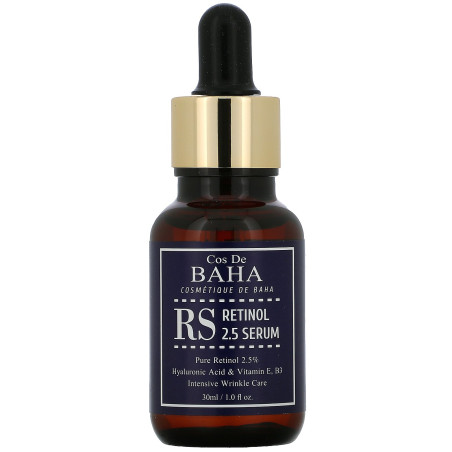 Омолоджуюча сироватка Cos De Baha Retinol 2,5 Serum 30ml — ретинол 2,5%, гіалуронова кислота, омолодження, зволоження,