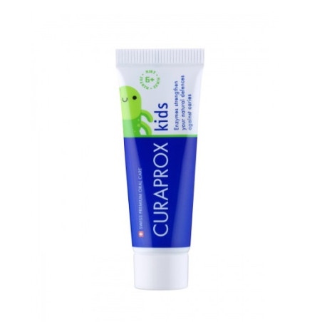 Зубна паста Curaprox Kids Mint Fluoride — для дітей від 6 років, 60ml, фтор, м'ятний смак, ферменти, зміцнення емалі — вигляд