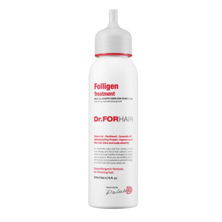 Маска-кондиціонер для відновлення волосся Dr. FORHAIR Folligen Treatment для зміцнення, стимуляції росту, об'єму, 200ml —