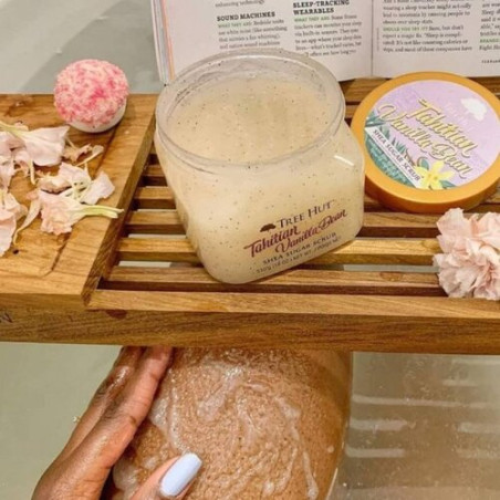 Скраб для тіла Tree Hut Tahitian Vanilla Bean Sugar Scrub 510g — відлущування, зволоження, живлення, для всіх типів шкіри,