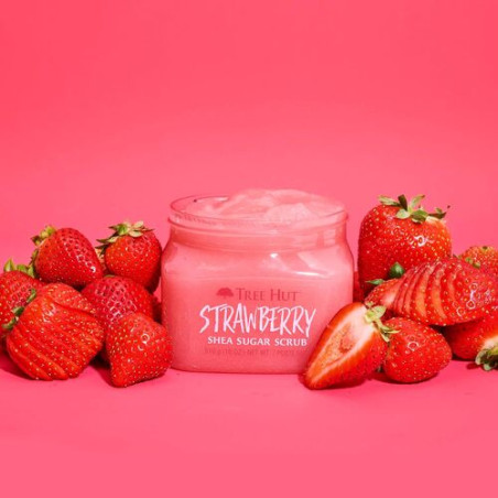 Скраб для тіла Tree Hut Strawberry Sugar Scrub 510g — відлущування, зволоження, живлення, для всіх типів шкіри, полуничний