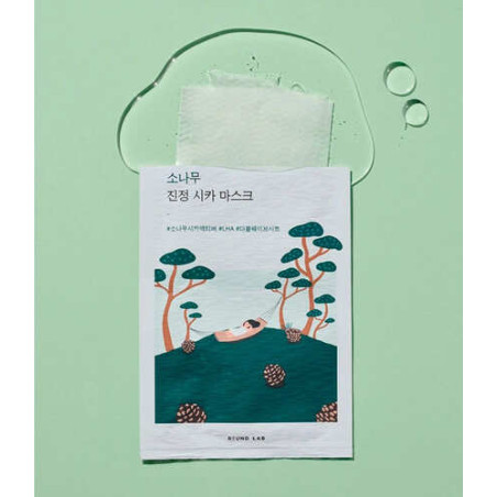 Маска Round Lab Pine Calming Cica Mask Sheet — запатентований комплекс Pine Cica Activer™ для відновлення, заспокоєння та