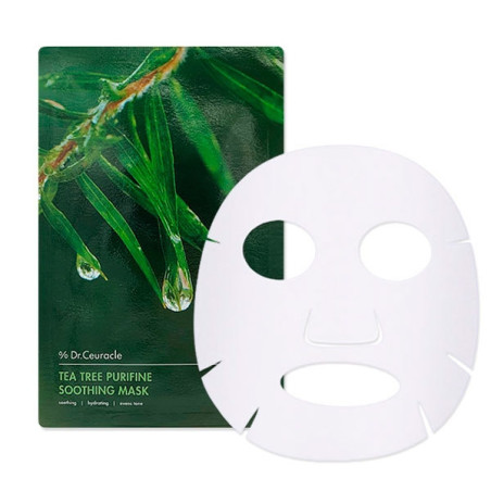 Dr.Ceuracle Tea Tree Purifine Soothing Mask 23ml — бореться з бактеріями, усуває свербіж, 100% натуральна целюлоза — текстура