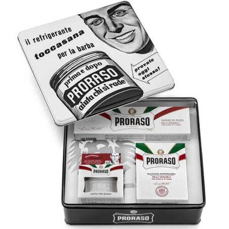 Набір для гоління Proraso White Vintage Selection 100/150/100мл — спеціально для чутливої шкіри, запобігає сухості та