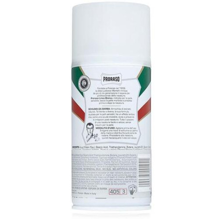 Піна для гоління Proraso Shaving Foam Green Tea and Oatmeal 300ml — має освіжаючий аромат лайма та яблука — вигляд товару