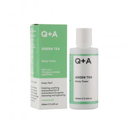 Q+A Green Tea Daily Toner 100ml — заспокійливий тонер для обличчя, зелений чай та тасманійський перець, гіалуронат натрію,