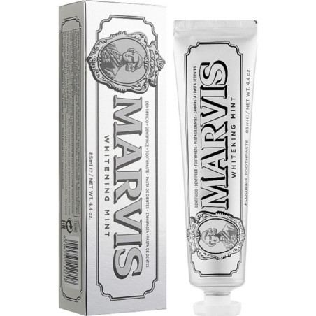 Відбілююча зубна паста Marvis Whitening Mint 85ml з м'ятою, ксилітолом та фтором для видалення нальоту, зміцнення емалі та
