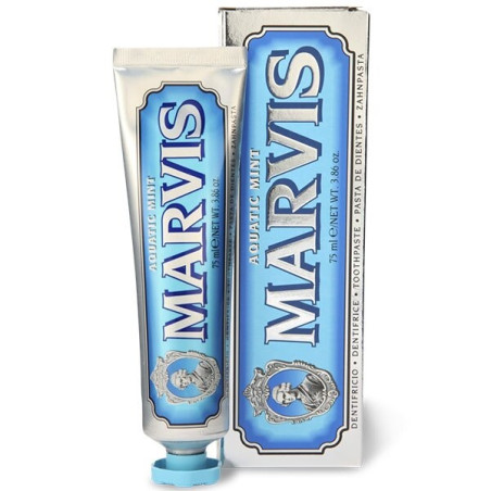 Зубна паста Marvis Aquatic Mint 85ml з ароматом морської свіжості та м'ятою для зміцнення емалі, видалення нальоту та свіжого