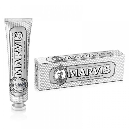 Відбілююча зубна паста Marvis Smokers Whitening Mint 25ml з м'ятою та фтором для видалення плям від сигарет, кави, зміцнення