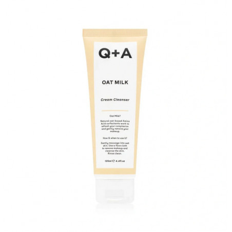 Q+A Oat Milk Cream Cleanser 125ml — веганський гель кремової текстури для обличчя, вівсяне молоко та олія мигдалю, м'яко очищує