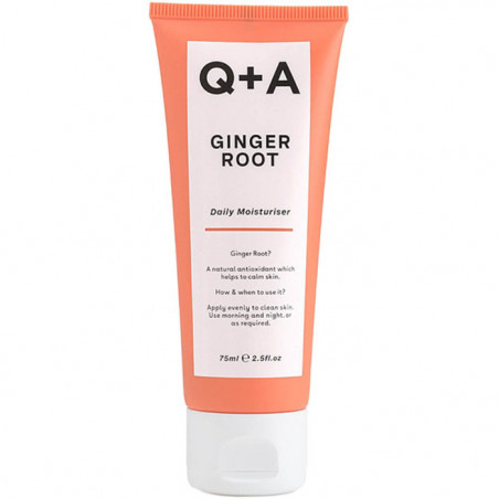 Q+A Ginger Root Daily Moisturiser 75ml — легкий зволожувальний крем для обличчя, екстракт кореня імбиру, нормалізує гідробаланс